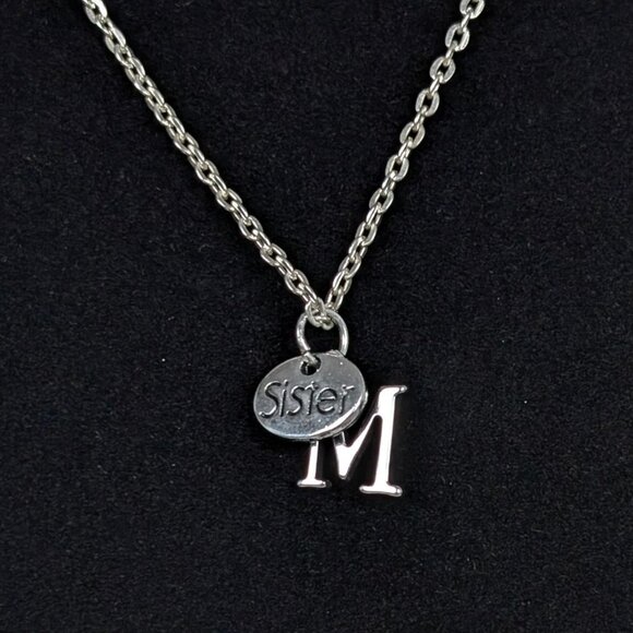 (2/$20) Sister "M" Pendant Necklace - Picture 1 of 6